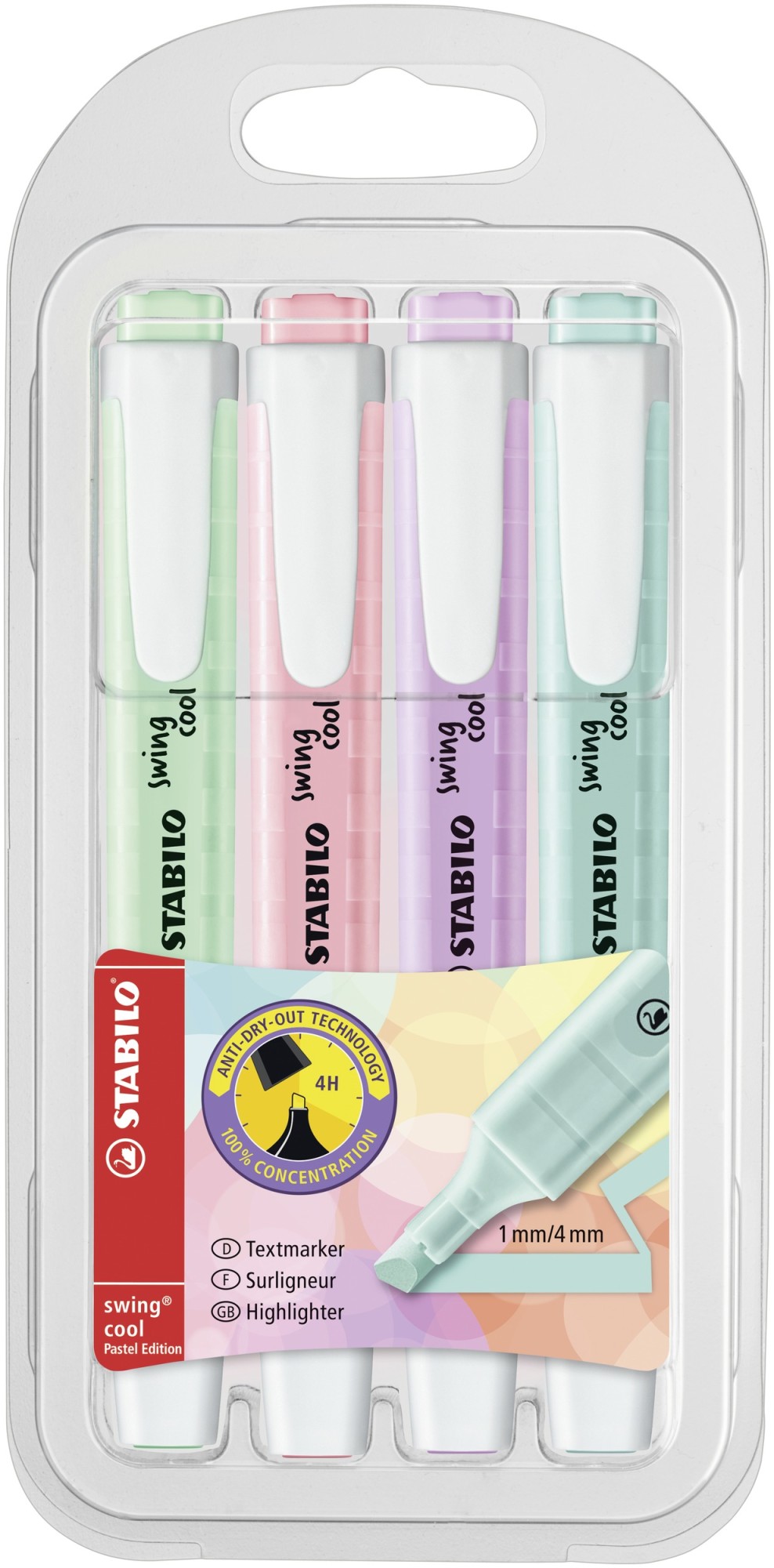 STABILO 102754804 evidenziatore 4 pz Punta smussata Multicolore STABILO 102754804 evidenziatore 4 pz Punta smussata Multicolore