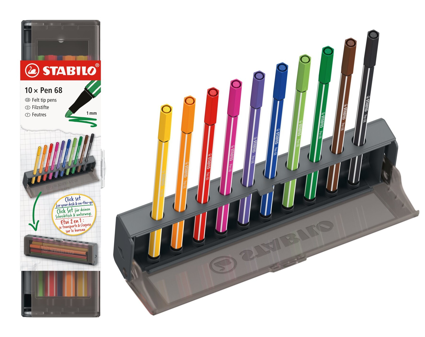 STABILO 6810-7 marcatore Medio Arancione Marrone Viola Nero Ultramarine Carmine Giallo Rosa Verde Verde chiaro 10 pz STABILO 6810-7 marcatore Medio Arancione Marrone Viola Nero Ultramarine Carmine Giallo Rosa Verde Verde chiaro 10 pz