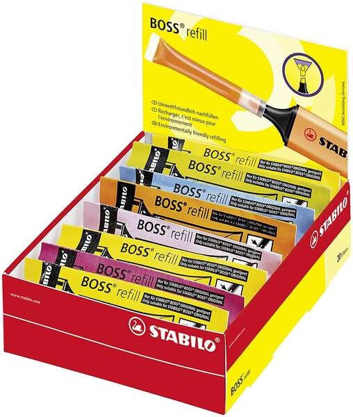 Stabilo Boss 70 3ml Ricarica per Evidenziatore - Inchiostro a Base di acqua - Colori Assortiti Stabilo Boss 70 3ml Ricarica per Evidenziatore - Inchiostro a Base di acqua - Colori Assortiti