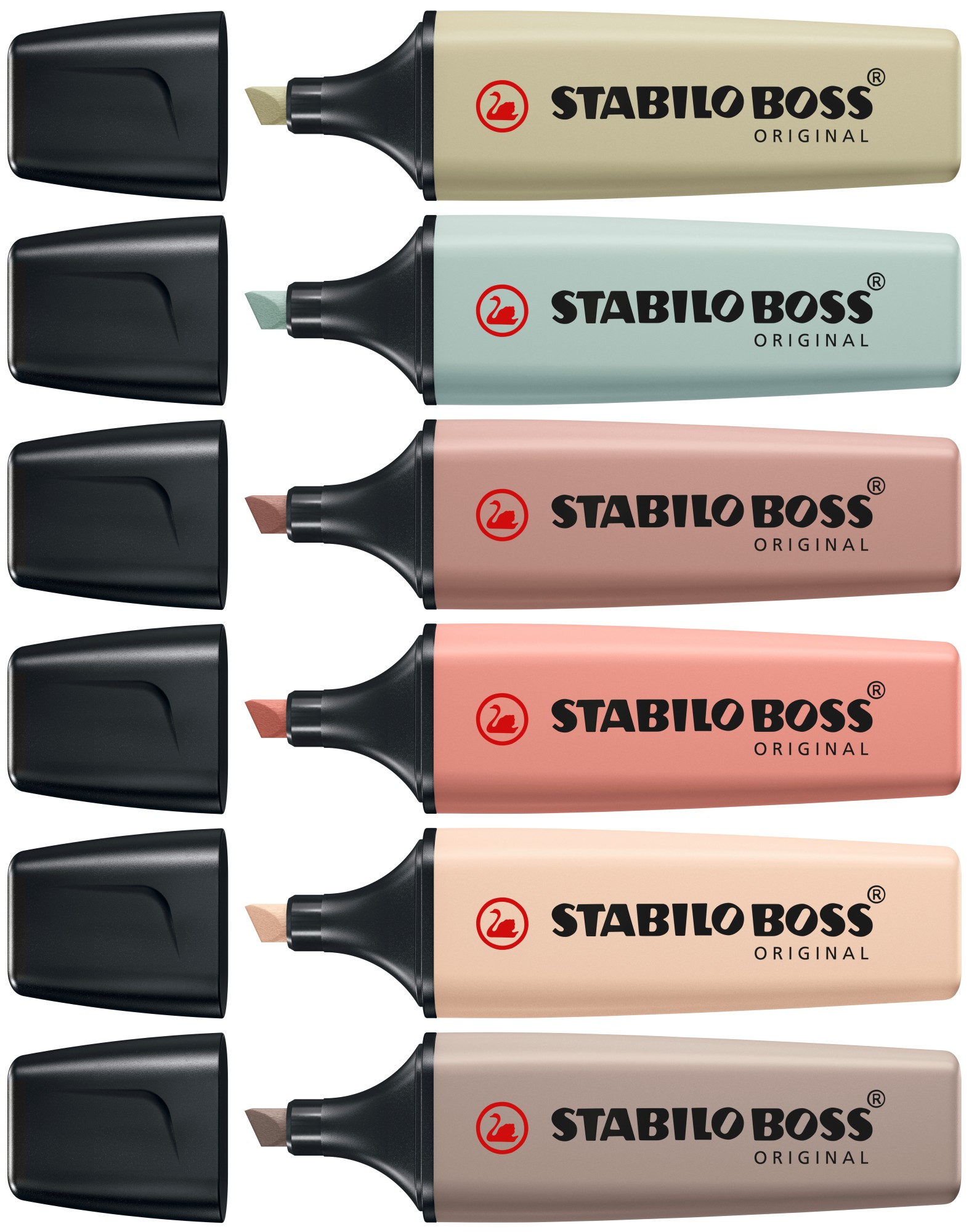 STABILO BOSS NatureColors evidenziatore 6 pz Punta smussata Nero Bronzo Marrone Verde Grigio Verde chiaro STABILO BOSS NatureColors evidenziatore 6 pz Punta smussata Nero Bronzo Marrone Verde Grigio Verde chiaro