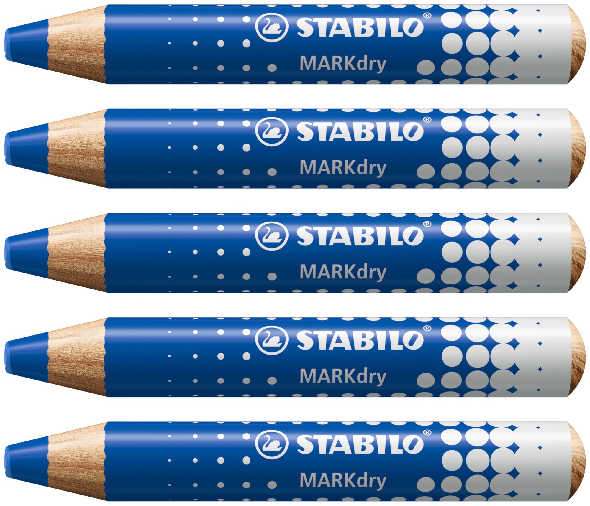 Stabilo MARKdry Pennarello per lavagna - Mina XXL da 10 mm - Legno certificato 100% CFRP - Colore blu