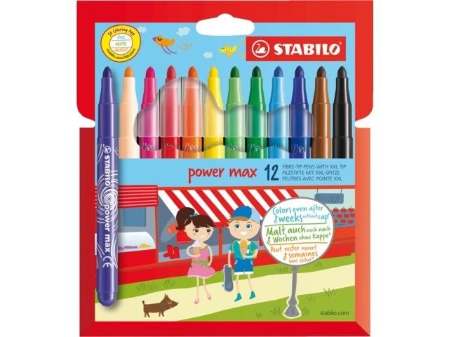 STABILO Power Max marcatore Vivido Multicolore 12 pz
