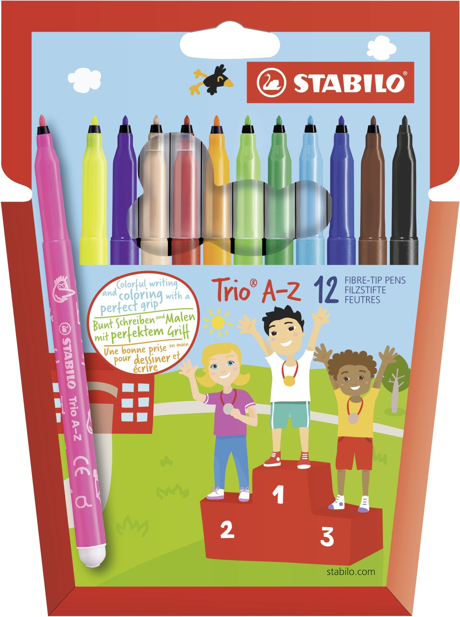 STABILO Trio AZ marcatore Fine Seppia 12 pz STABILO Trio AZ marcatore Fine Seppia 12 pz