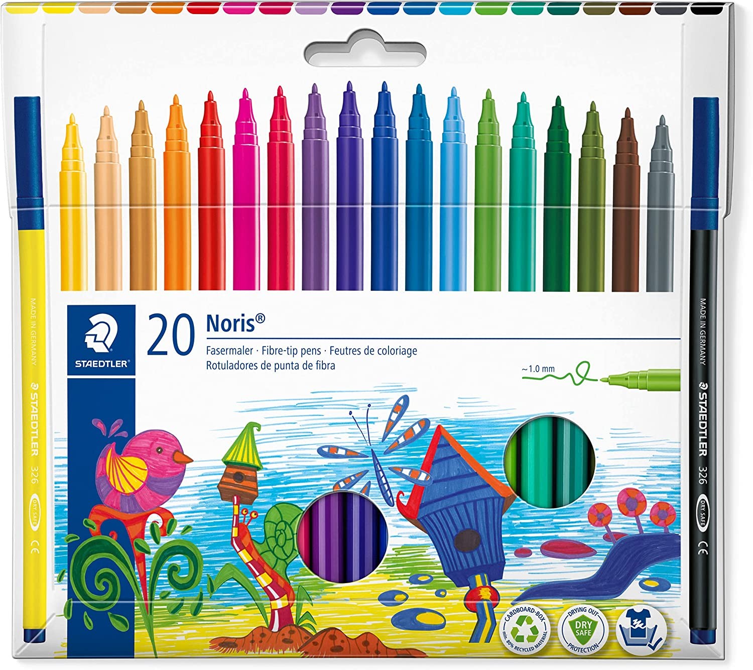 Staedtler 326 Confezione da 20 pennarelli con punta in fibra - Corsa 10 mm circa - Resistente alla pressione - Inchiostro a base acqua anti-essiccazione - Colori assortiti Staedtler 326 Confezione da 20 pennarelli con punta in fibra - Corsa 10 mm circa - Resistente alla pressione - Inchiostro a base acqua anti-essiccazione - Colori assortiti