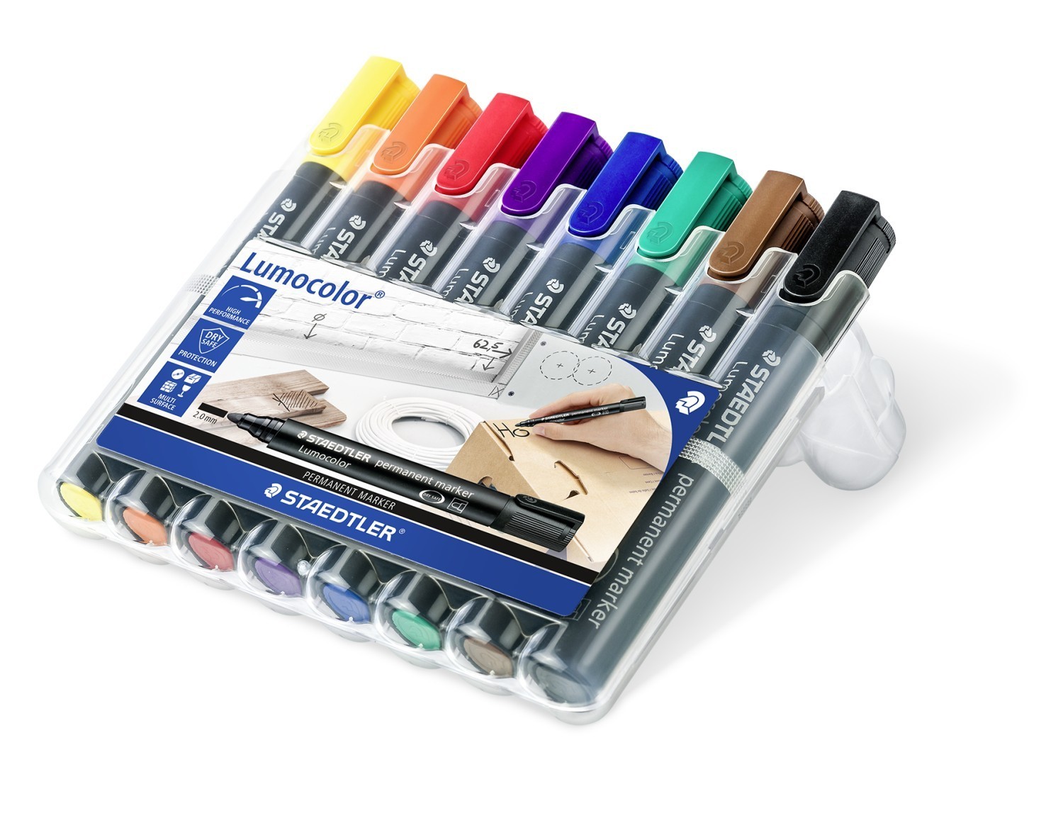 Staedtler 352 WP8 marcatore permanente Nero Blu Marrone Verde Arancione Rosso Viola Giallo 8 pz
