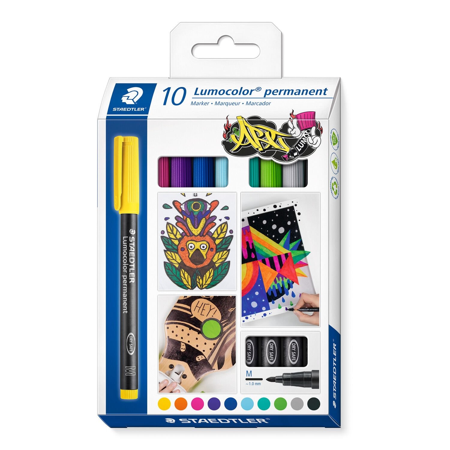 Staedtler Lumocolor 317 C10 marcatore permanente Combinata Colori assortiti 10 pz