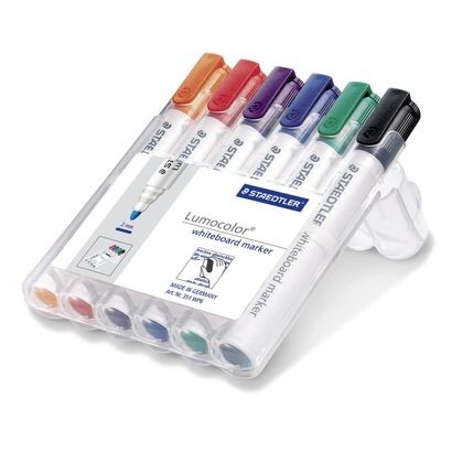 Staedtler Lumocolor whiteboard marker 351 evidenziatore 6 pz Tipo di punta Nero Blu Verde Arancione Rosso Viola
