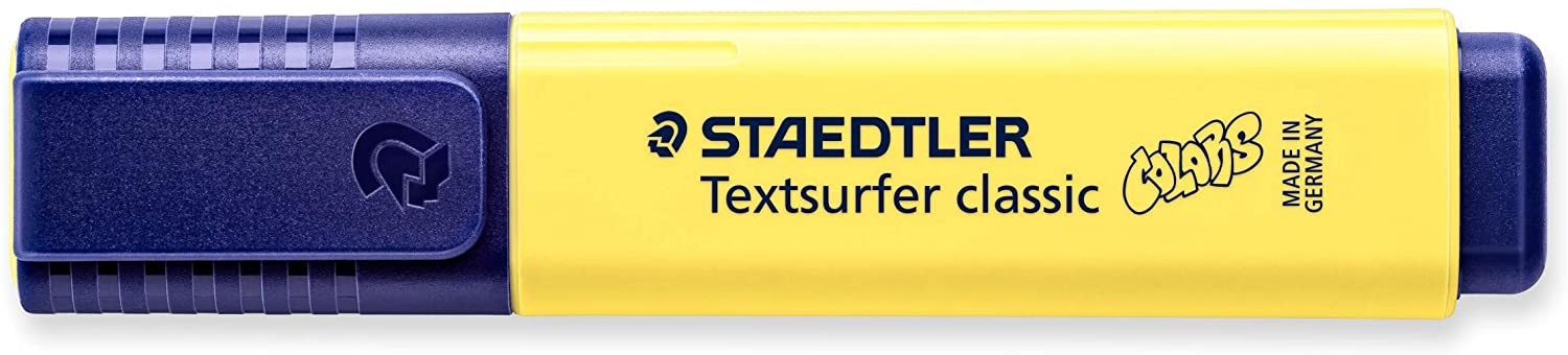 Staedtler Textsurfer Classic 364 Pastel Fluorescent Marker - Punta a scalpello - Linea tra 1 - 5 mm - Inchiostro a base d acqua - Colore giallo girasole Staedtler Textsurfer Classic 364 Pastel Fluorescent Marker - Punta a scalpello - Linea tra 1 - 5 mm - Inchiostro a base d acqua - Colore giallo girasole