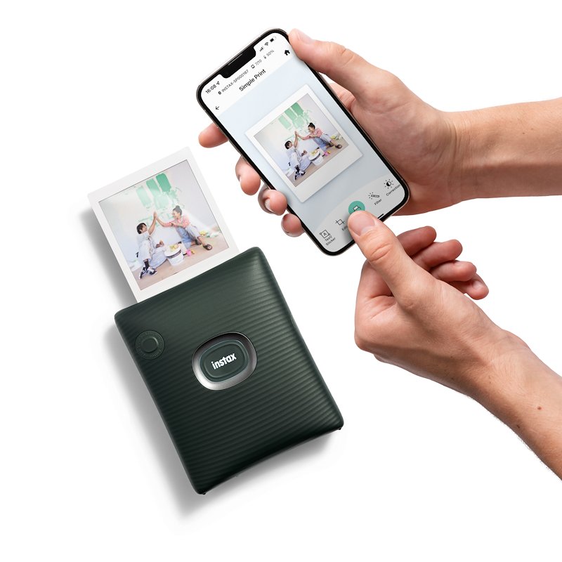 Stampante fotografica portatile mini Fujifilm instax SQUARE Link, per Smartphone a Sviluppo Istantaneo, bluetooth, Dimensioni Immagine 62x62 mm, verde