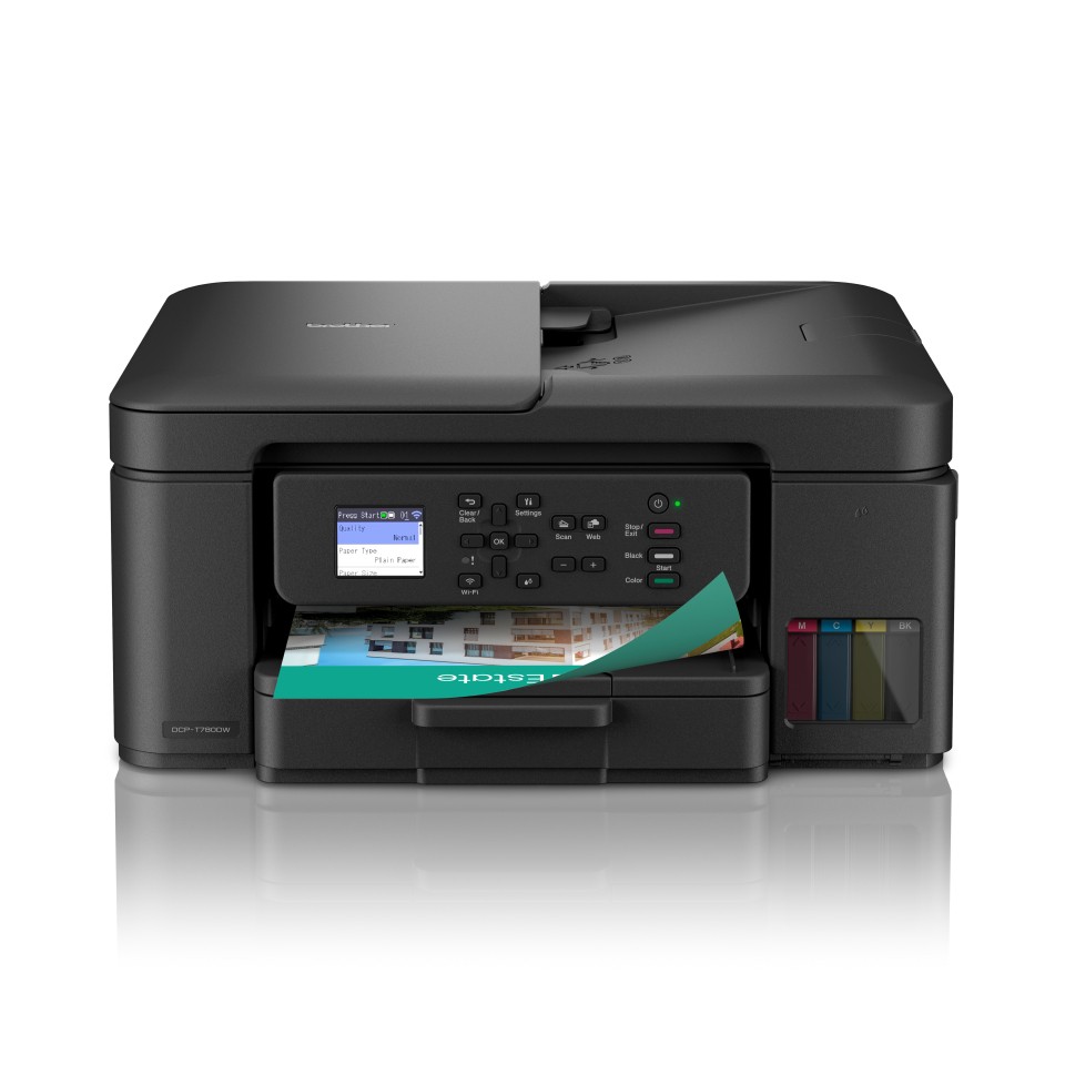 Stampante Inkjet Multifunzione 3 in 1 a colori BROTHER DCP-T780DW Tankbenefit, A4, Fronte retro automatico, WiFi, Nera