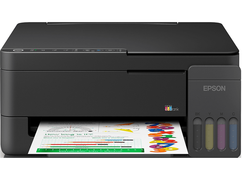 Stampante Inkjet Multifunzione 3 in 1 a colori EPSON EcoTank ET-2915, A4, Fronte retro manuale, WiFi, Nera