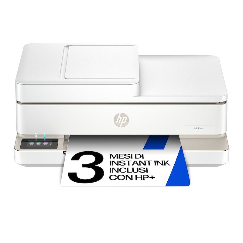 Stampante Inkjet Multifunzione 3 in 1 a colori HP ENVY 6520e con HP+ ed Instant Ink, A4, Fronte retro automatico, WiFi, Bianca