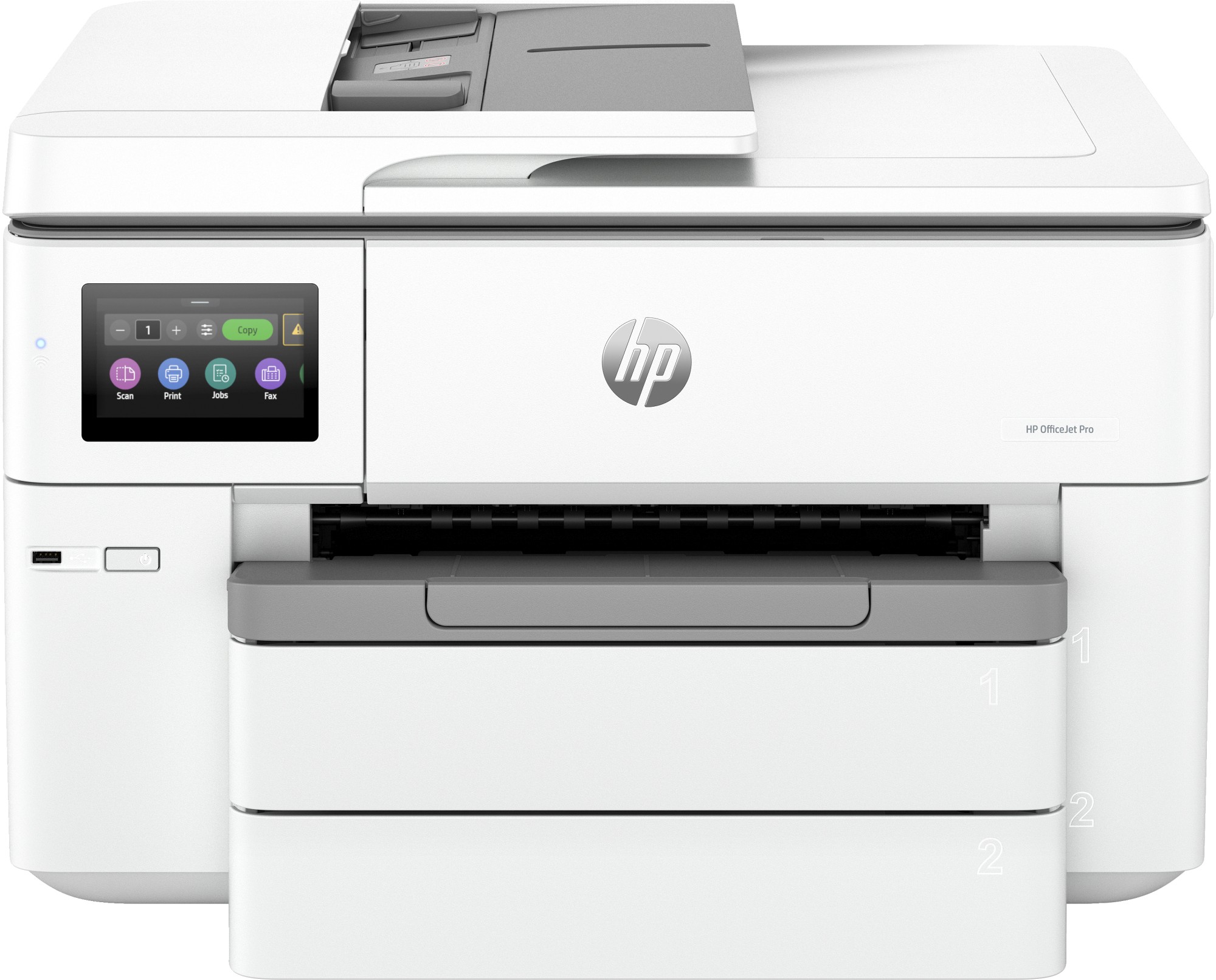 Stampante Inkjet Multifunzione 3 in 1 a colori HP OfficeJet Pro 9730e con HP+, A3, Fronte retro automatico, Ethernet, WiFi, Bianca