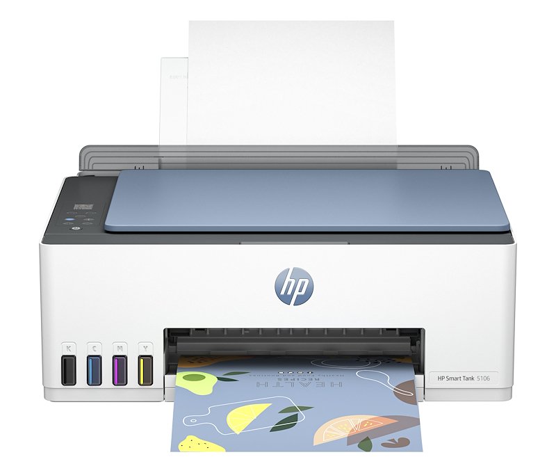 Stampante Inkjet Multifunzione 3 in 1 a colori HP Smart Tank 5105, A4, Fronte retro manuale, Bluetooth, WiFi, Bianca