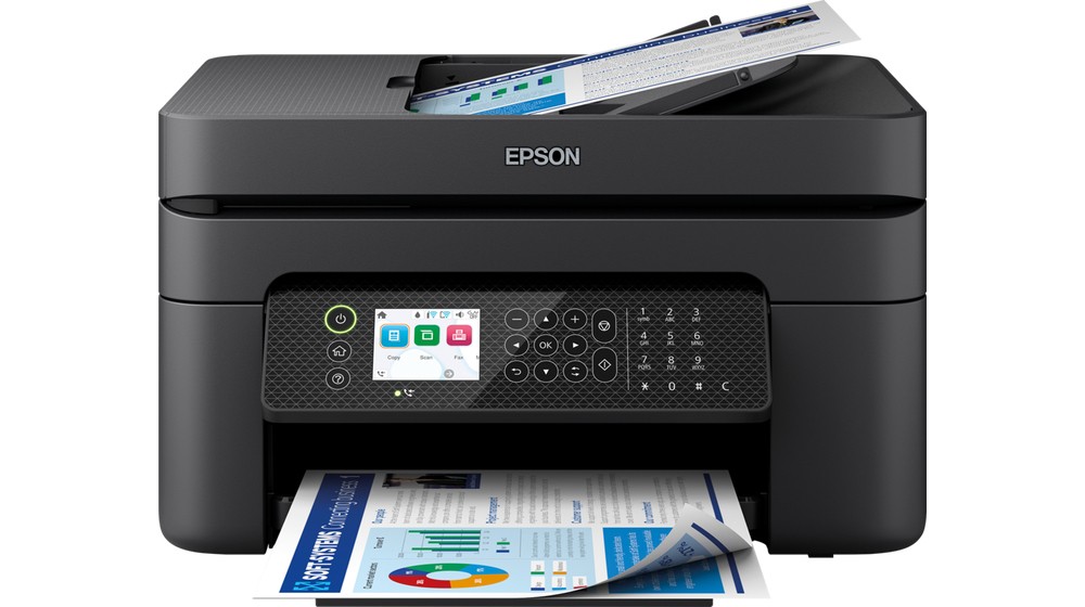 Stampante Inkjet Multifunzione 4 in 1 a colori EPSON WorkForce WF-2950DWF, A4, Fronte retro automatico, WiFi, Nera