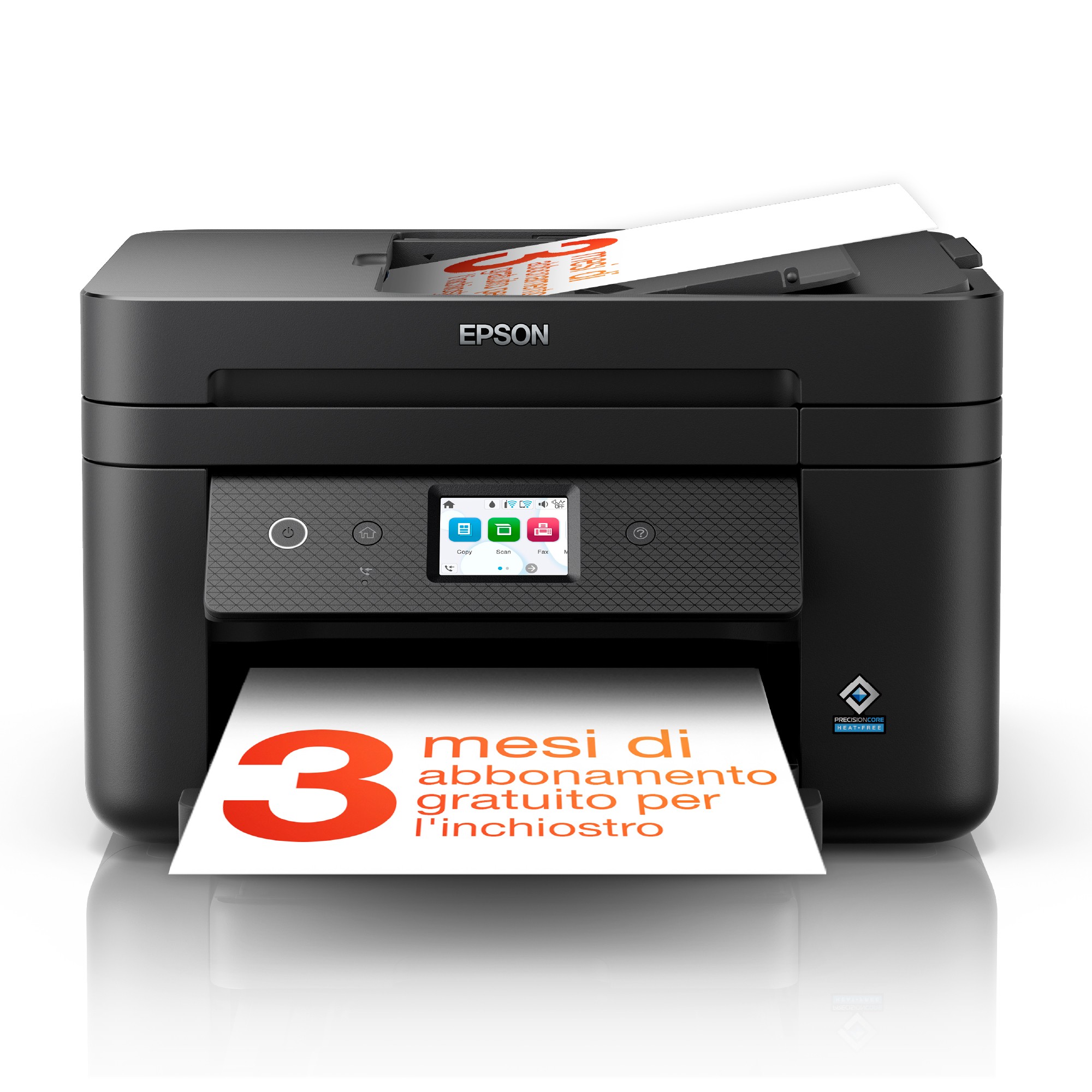 Stampante Inkjet Multifunzione 4 in 1 a colori EPSON WorkForce WF-2960DWF, A4, Fronte retro automatico, Ethernet, WiFi, Nera