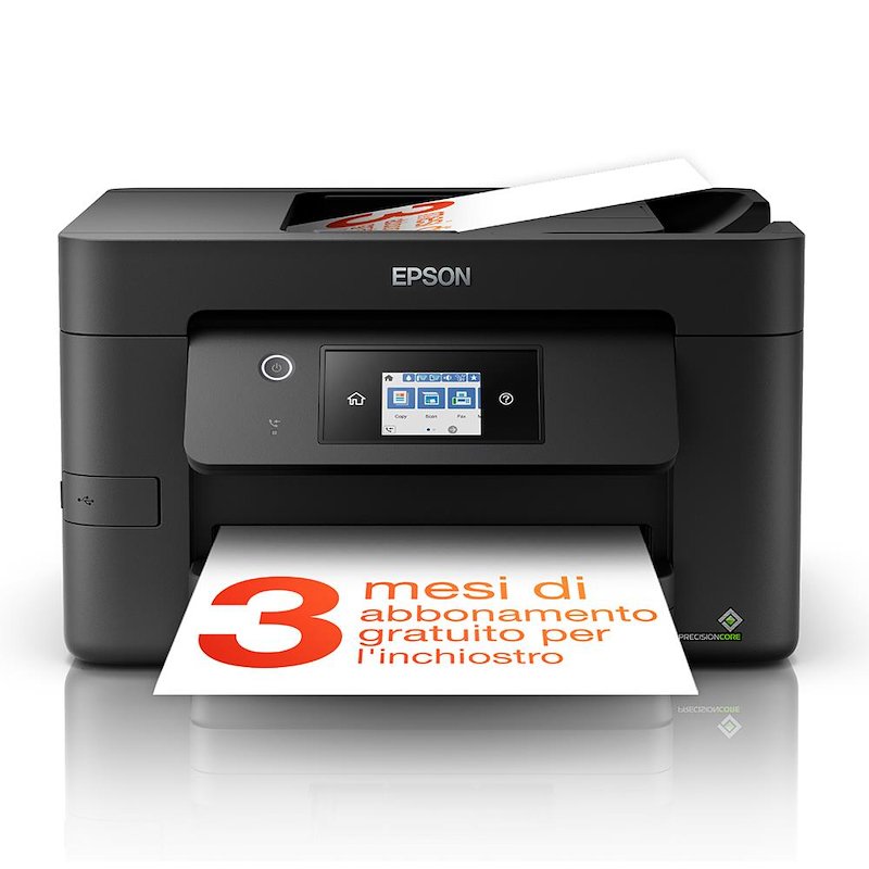 Stampante Inkjet Multifunzione 4 in 1 a colori EPSON WorkForce WF-3825DWF, A4, Fronte retro automatico, Ethernet, WiFi, Nera