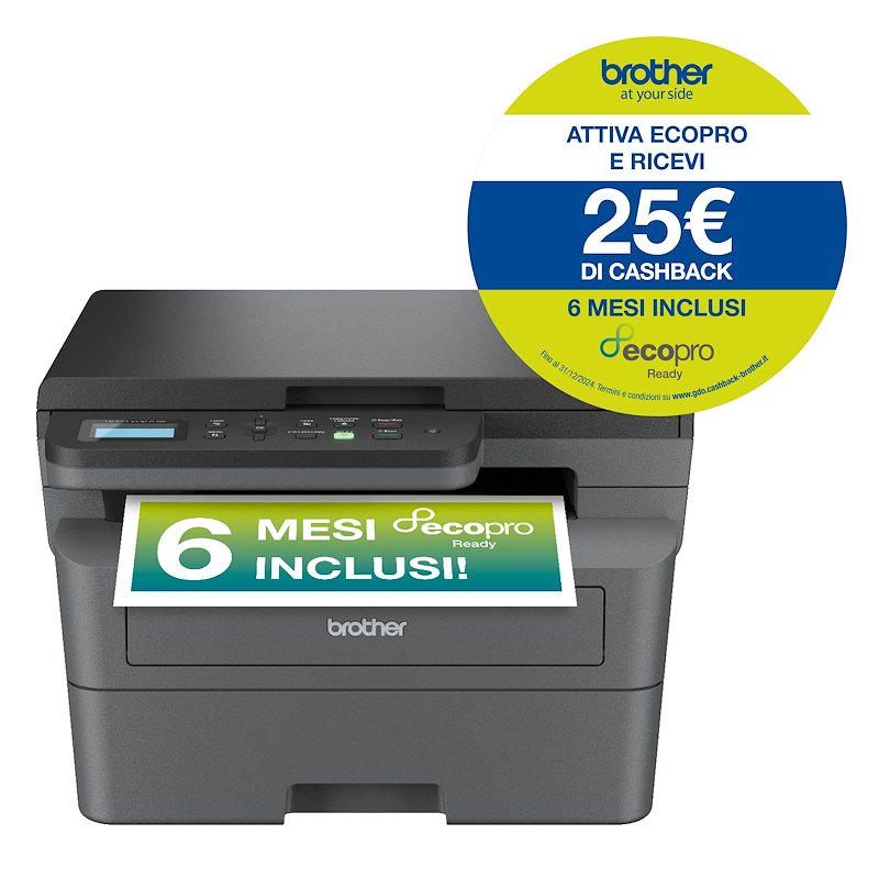 Stampante Laser Multifunzione 3 in 1 bianco e nero BROTHER DCP-L2627DWE, A4, Fronte retro automatico, WiFi, Nera