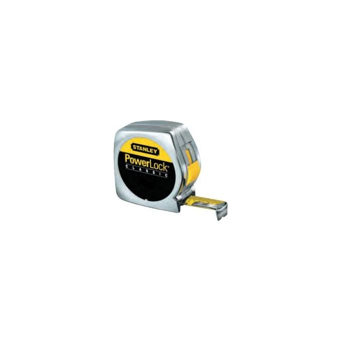 STANLEY 0-33-442 POWERlock Flessometro 10 m 25 mm con Sistema di Bloccaggio PowerLock e Ritorno Automatico Controllato colore Nero
