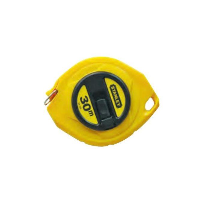STANLEY 0-34-108 Rotella Metrica 30 metri in Acciaio con Gancio a Doppio Rivetto Classe di Precisione II colore Giallo