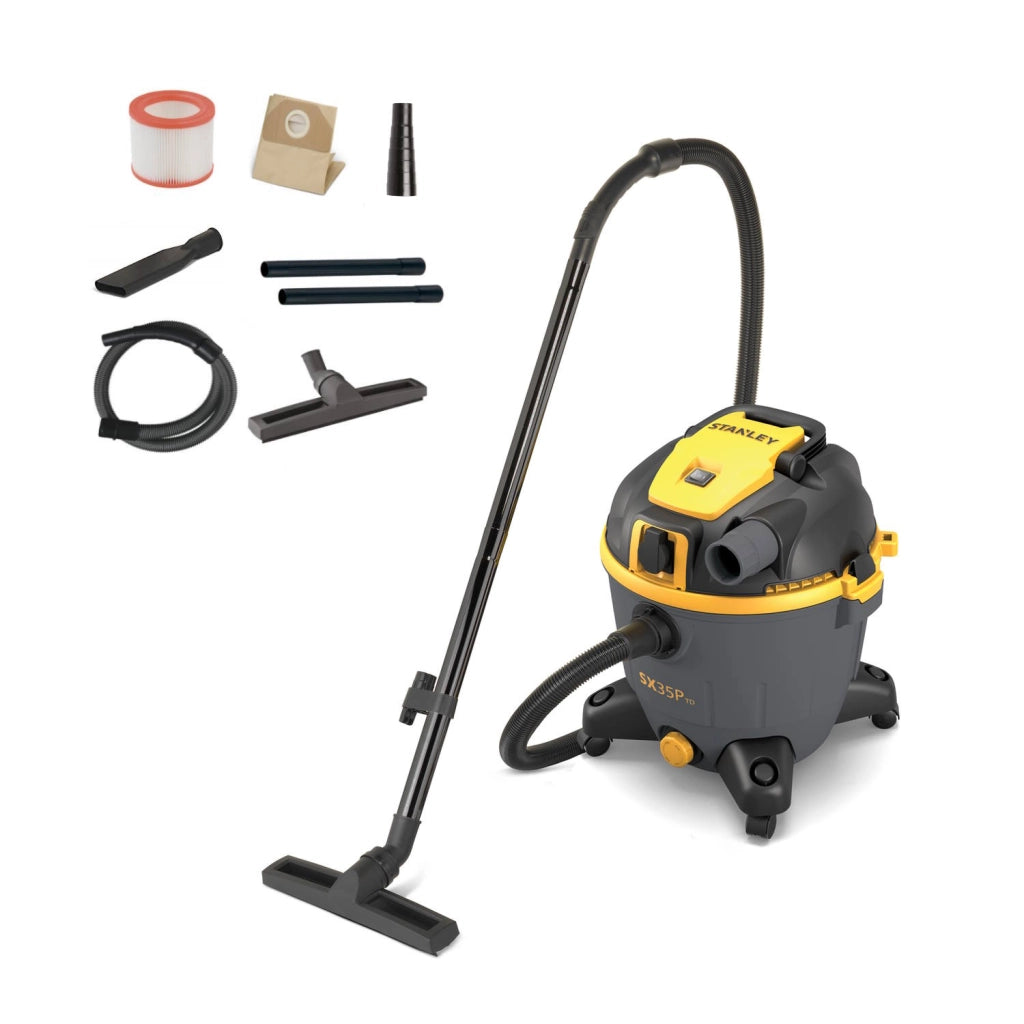 Stanley Aspiratore Solidi e Liquidi SXVC35PTDE con Presa Elettroutensili (1600 W, 35 l)