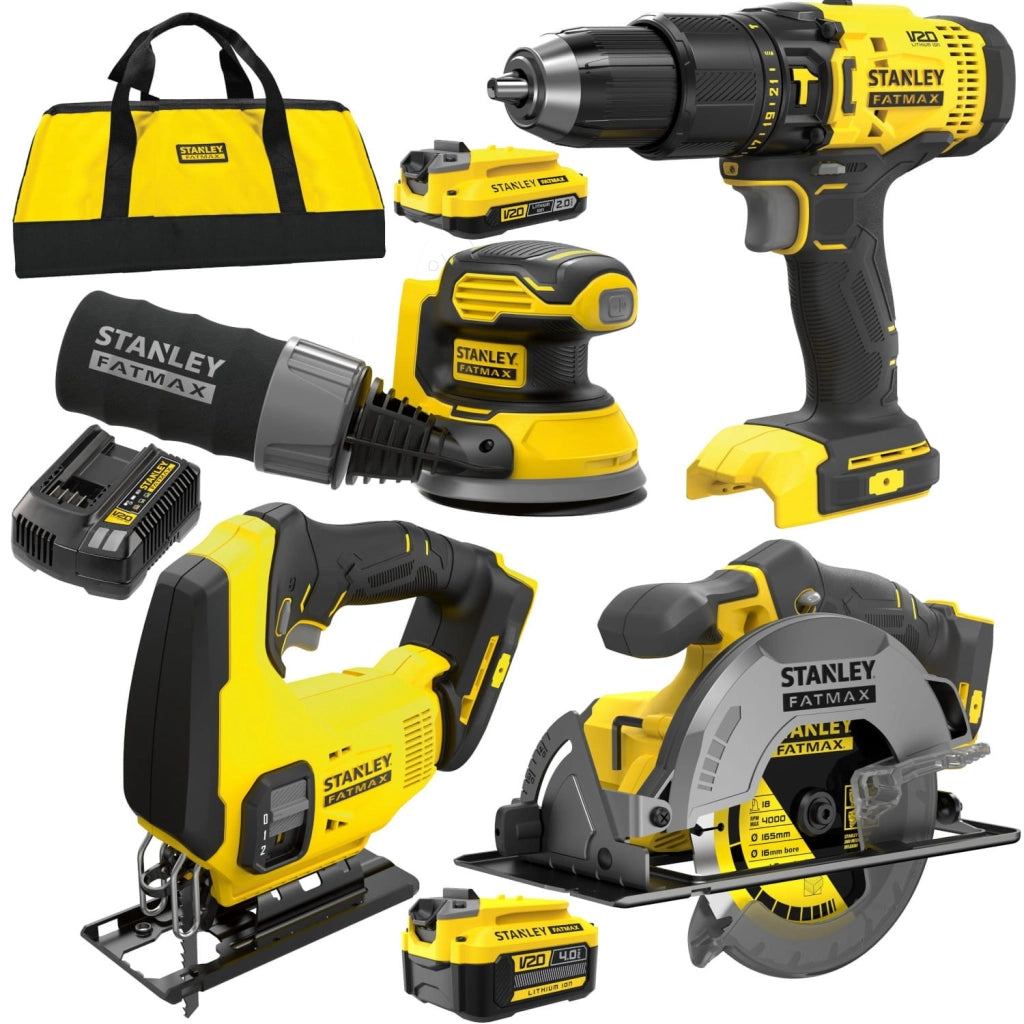Stanley FatMax SFMCK412MDS – Combo Kit 18 V V20:4 Utensili+2 Batterie+Caricatore
