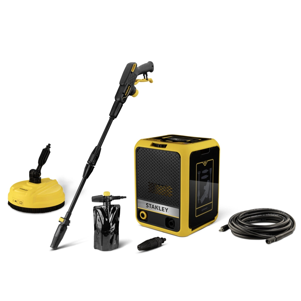 Stanley Idropulitrice SXPW19CP ad Alta Pressione, Compatta, per Auto ed Esterni Casa, con Lavapavimenti (150 bar, 460 l/h, 1900 W)