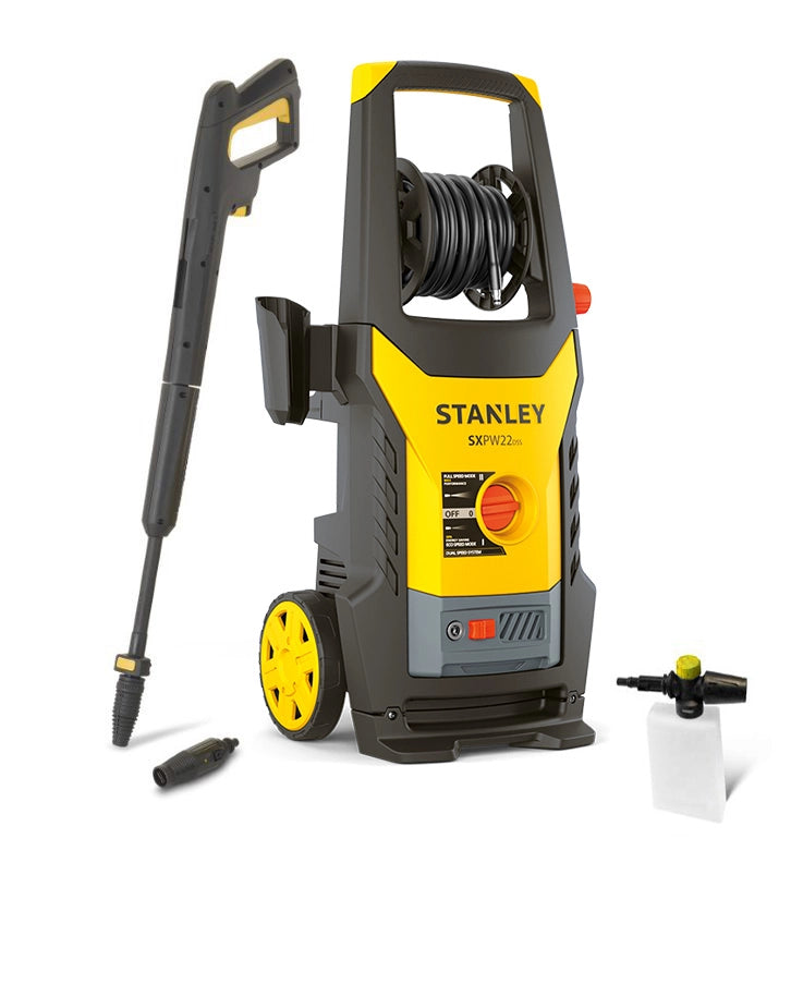 Stanley Idropulitrice SXPW22DSS ad Alta Pressione, per Auto ed Esterni Casa, con Doppia Velocità (2200 W, 160 bar, 460 l/h)