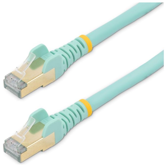 Startech Cavo di Rete Ethernet Schermato Cat6a Stp da 2mt Turchese Startech Cavo di Rete Ethernet Schermato Cat6a Stp da 2mt Turchese