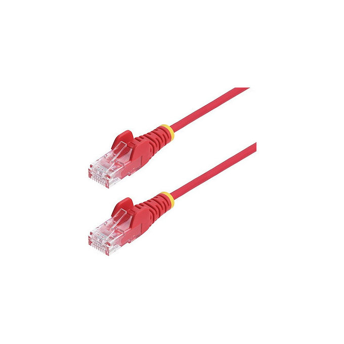 StarTech cavo ethernet Cat6 slim rosso 10m, patch UTP RJ45 antigroviglio, rame puro 28AWG, LSZH, 1 Gbps, 250MHz, PoE++