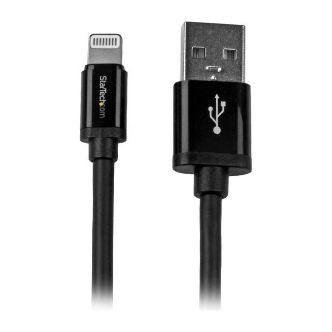 StarTech Cavo lungo connettore lightning a 8 pin Apple nero a USB da 2 m per iPhone - iPod - iPad StarTech Cavo lungo connettore lightning a 8 pin Apple nero a USB da 2 m per iPhone - iPod - iPad