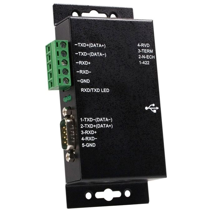 StarTech ICUSB422IS Adattatore USB a RS-422 RS-485 1 Porta con Isolamento Circuito Baud Rate 921,6 Kbps Alimentazione USB DB9 e Blocco Terminale colore Nero