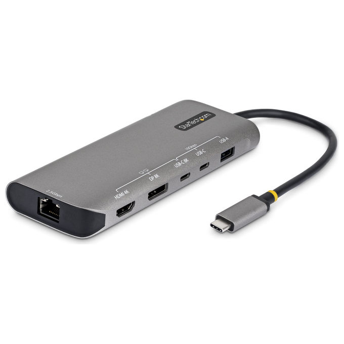 StarTech.com 174B-USB4-MULTIPORT Adattatore Multiporta USB4 7-in-1 Dual 4K 140W PD 3 porte 10Gbps Ethernet 2.5GbE colore Grigio