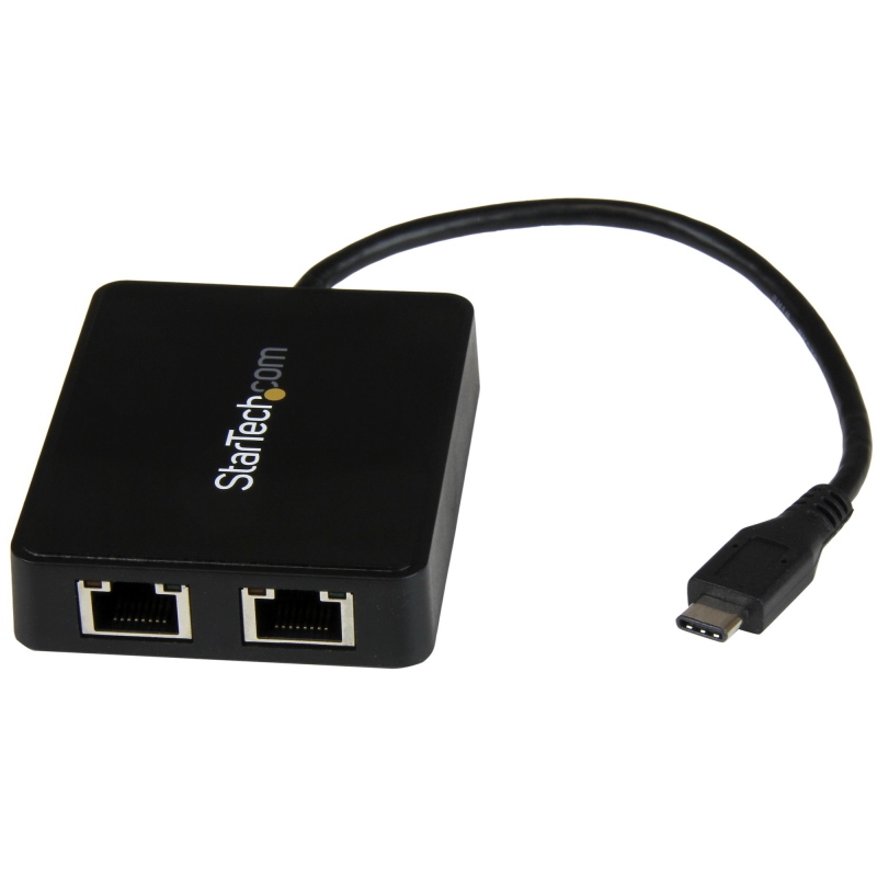 Startech.com adattatore di rete usb-c a doppia uscita ethernet gigabit con porta usb tipo-a