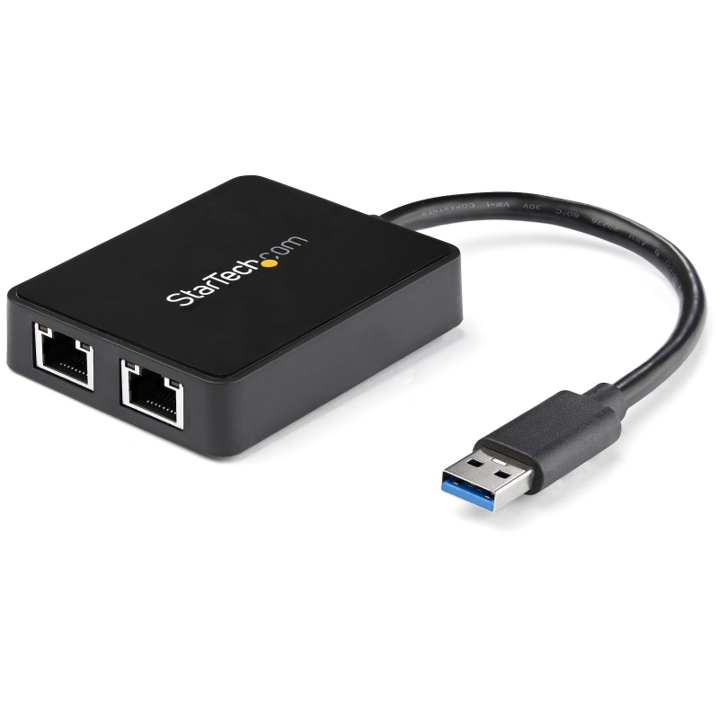 Startech.com adattatore usb 3.0 a doppia porta ethernet gigabit (rj45) nic con porta usb integrata