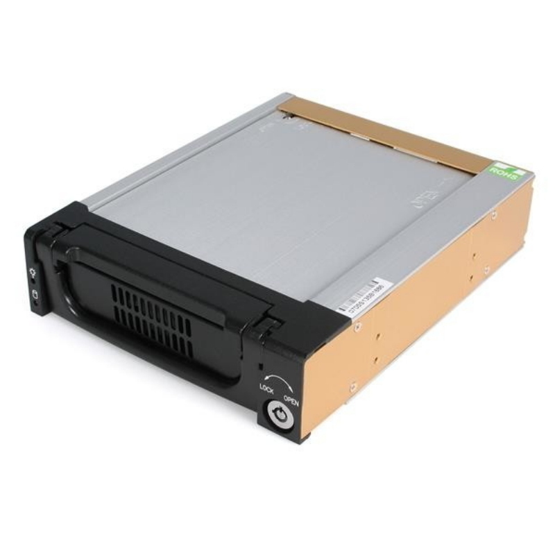 Startech.com cassetto rack portatile per disco rigido sata da 5,25, robusto, in alluminio e di colore nero