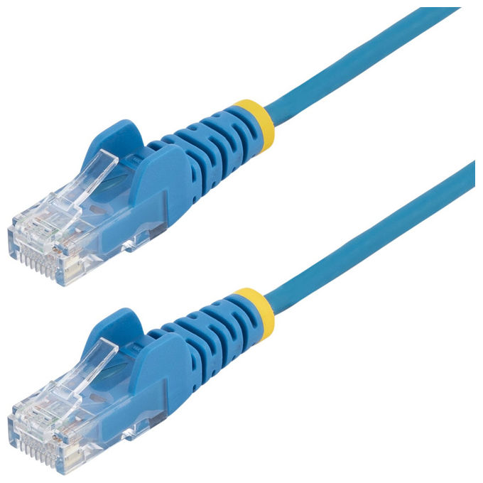 StarTech.com cavo ethernet Cat6 slim blu 7m, UTP RJ45 snagless, rame puro 28AWG, Gigabit 1000 Mbit-s, PoE++ 100W, guaina LSZH, testato Fluke