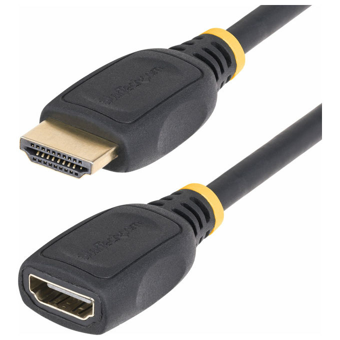 StarTech.com cavo prolunga HDMI 2.0 maschio femmina, 1 m, 4K 60Hz, 18 Gbps, HDR10, ARC, connettori oro, nero