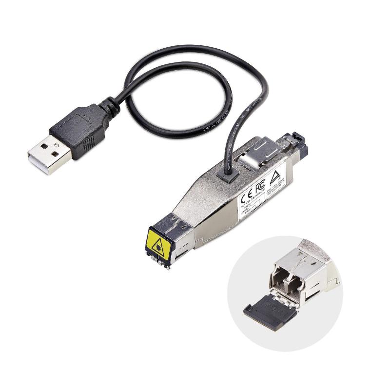Startech.com dongle convertitore multimediale da fibra gigabit a rj45 ethernet, monomodale ottico 10 km/multimodale 800 m,