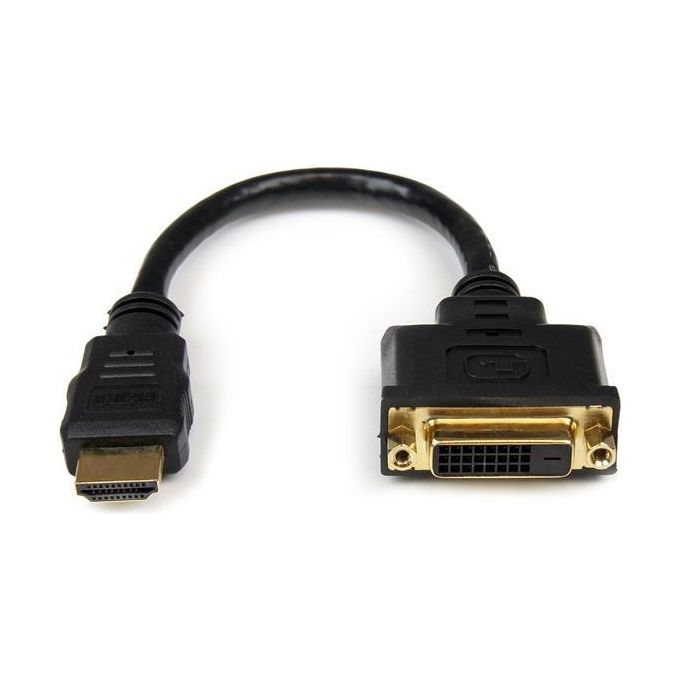 StarTech.com HDDVIMF8IN Adattatore Cavo Video HDMI Maschio a DVI-D Femmina 20 cm Risoluzione 1920x1200 Plug and Play colore Nero