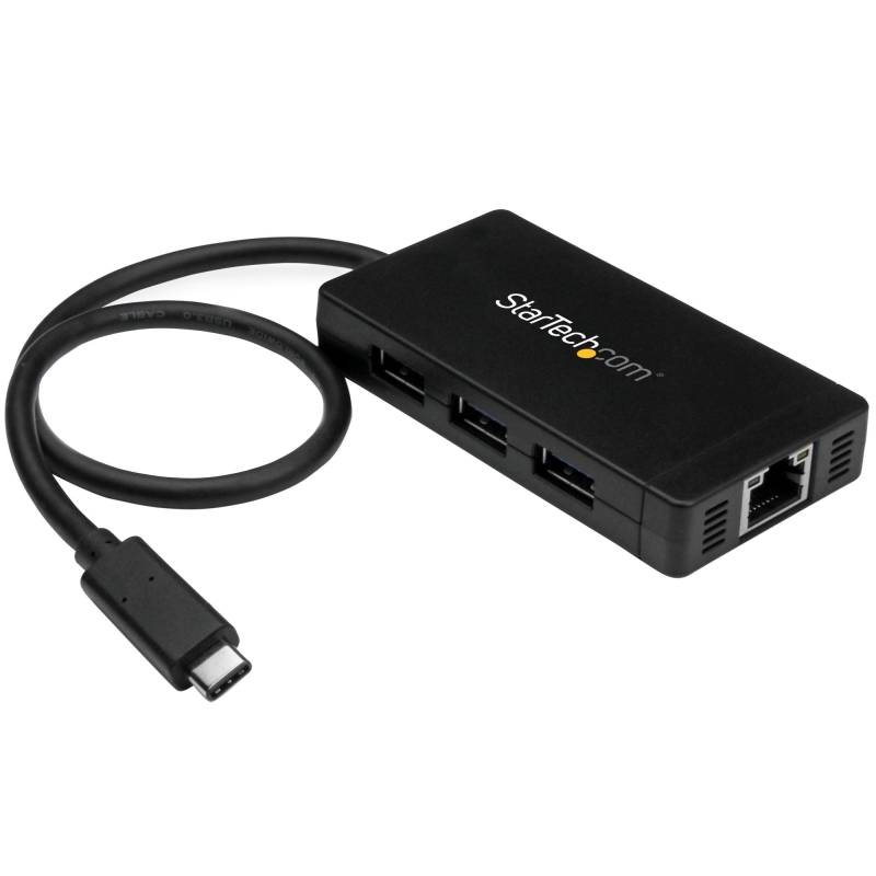 Startech.com hub usb 3.0 (5gbps) a 3 porte con usb-c e ethernet gigabit - include adattatore di alimentazione Startech.com hub usb 3.0 (5gbps) a 3 porte con usb-c e ethernet gigabit - include adattatore di alimentazione