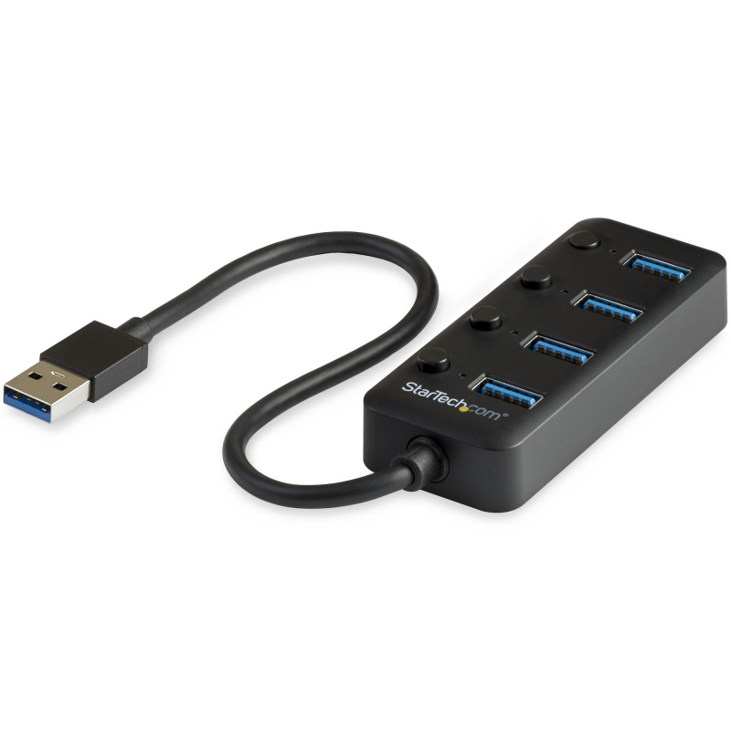 Startech.com hub usb 3.0 a 4 porte - 4x usb-a con swith on/off individuale