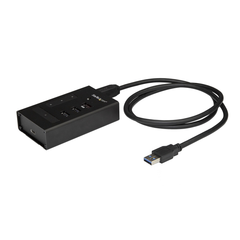 Startech.com hub usb 3.0 a 4 porte - usb type-a a 1x usb-c e 3x usb-a - hub usb commerciale in metallo - superspeed usb 3.2 gen