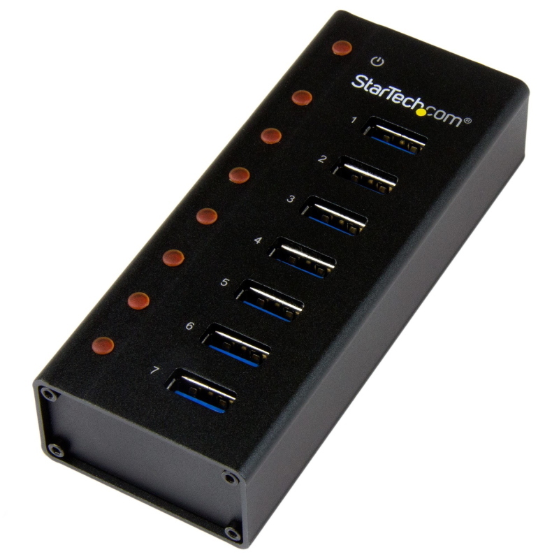 Startech.com hub usb 3.0 a 7 porte con case metallico - perno e concentratore usb 3.0 desktop/montabile a parete