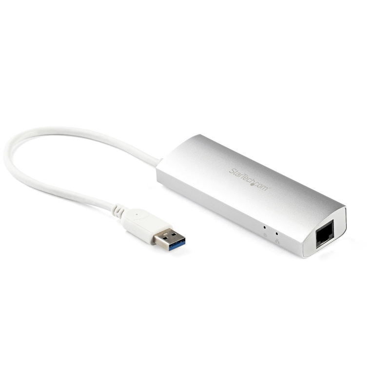Startech.com hub usb a 3 porte con ethernet, 3 porte usb-a, gigabit ethernet/gbe, usb 5gbps, alimentato tramite usb, hub usb