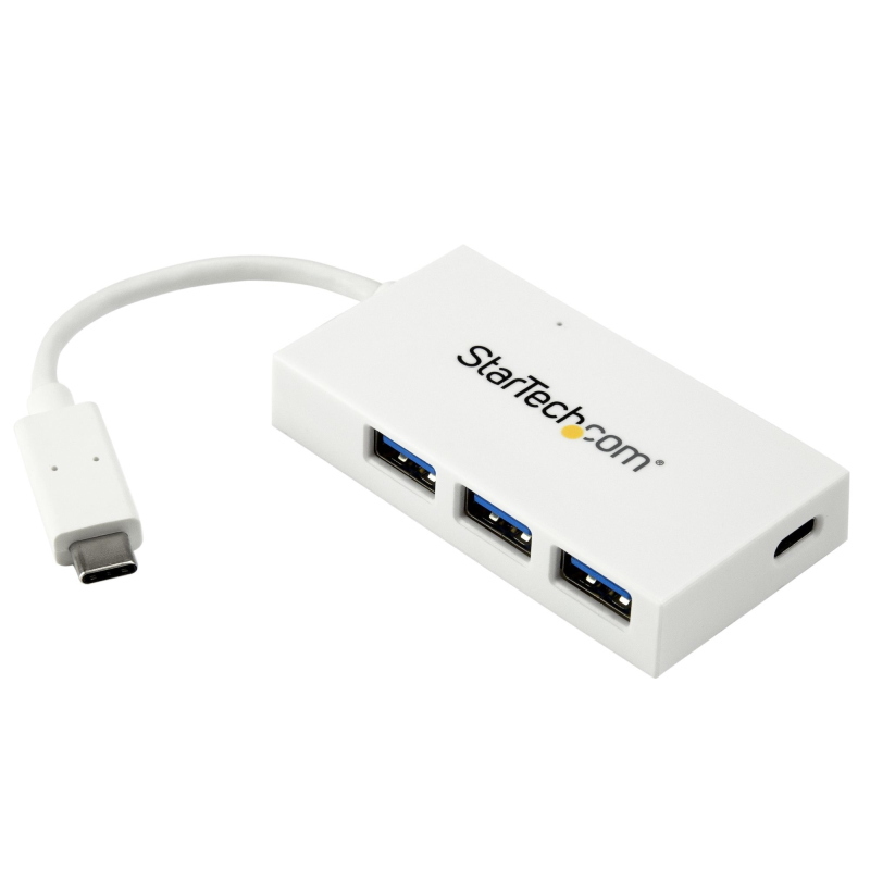 Startech.com hub usb-c a 4 porte usb 3.0 - perno e concentratore usb tipo c con 1x usb-c e 3x usb-a - bianco Startech.com hub usb-c a 4 porte usb 3.0 - perno e concentratore usb tipo c con 1x usb-c e 3x usb-a - bianco
