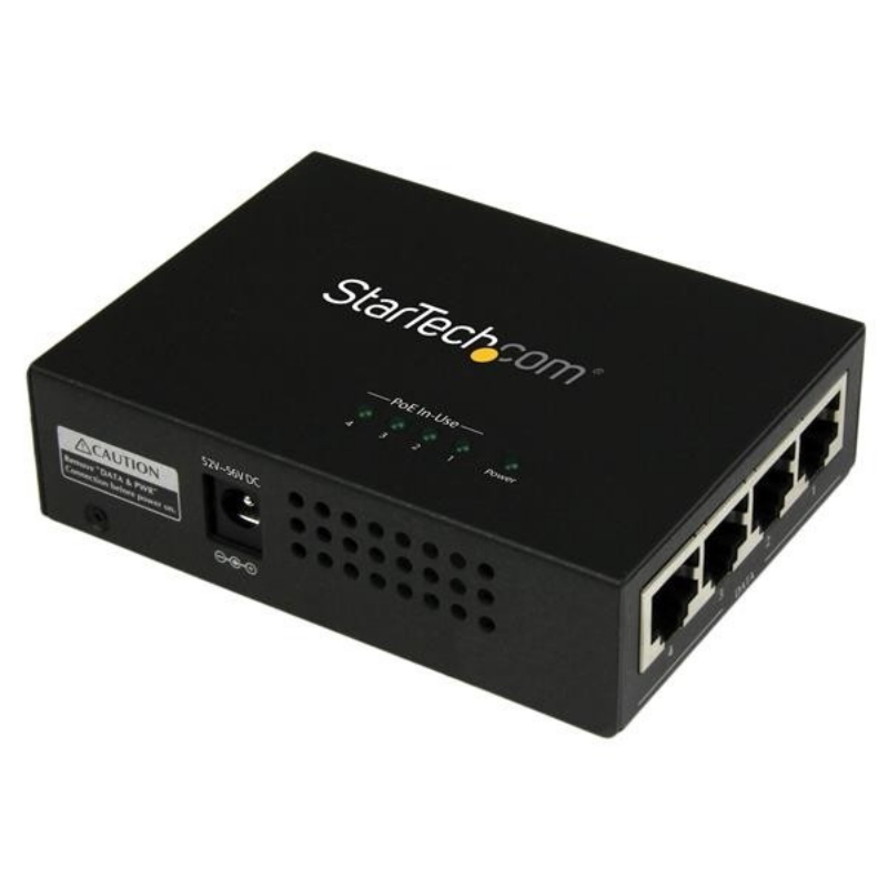 Startech.com iniettore midspan gigabit power over ethernet (poe) a 4 porte - 802.3at/af Startech.com iniettore midspan gigabit power over ethernet (poe) a 4 porte - 802.3at/af