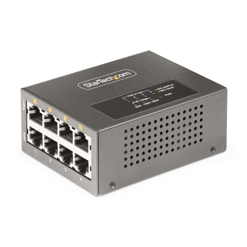 Startech.com iniettore poe++ multi-gigabit a 4 porte, ethernet 5/2.5/1g (nbase-t), poe/poe+/poe++ (802.3af/802.3at/802.3bt), Startech.com iniettore poe++ multi-gigabit a 4 porte, ethernet 5/2.5/1g (nbase-t), poe/poe+/poe++ (802.3af/802.3at/802.3bt),