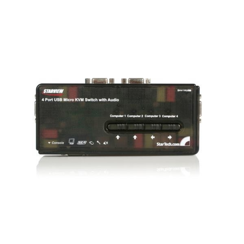 Startech.com kit switch kvm usb con audio e cavi 4 porte, colore nero