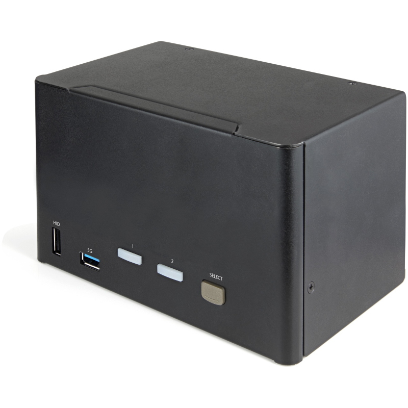 Startech.com kvm switch displayport a 2 porte e 4 monitor - 4k 60hz uhd hdr - kvm per desktop pc 4k dp 1.2 con hub usb 3.0 a 2